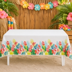 Luau Vibes Printed Plastic Table Cover
